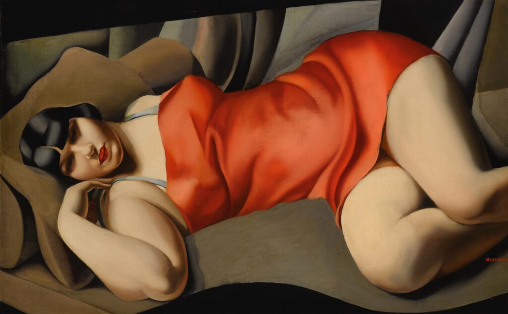 Woman in Red (Portrait of Mrs. Bush) (1927) - Tamara de Lempicka Tablo