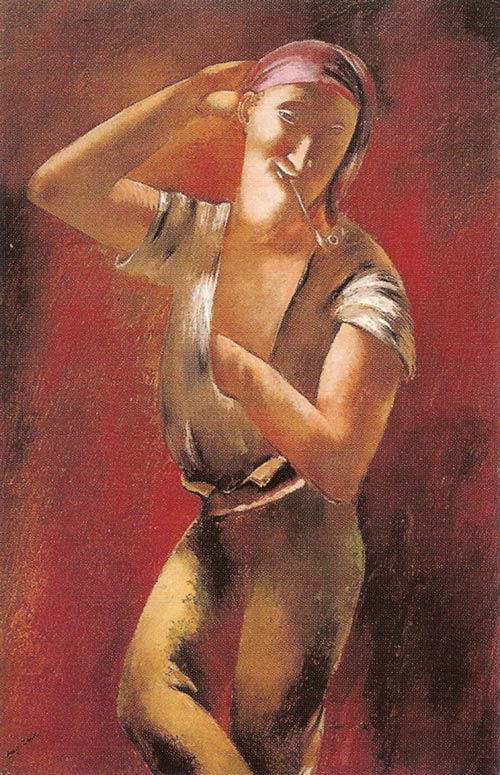 Young Smoking a Pipe (1925) – Eugeniusz Zak Tablo