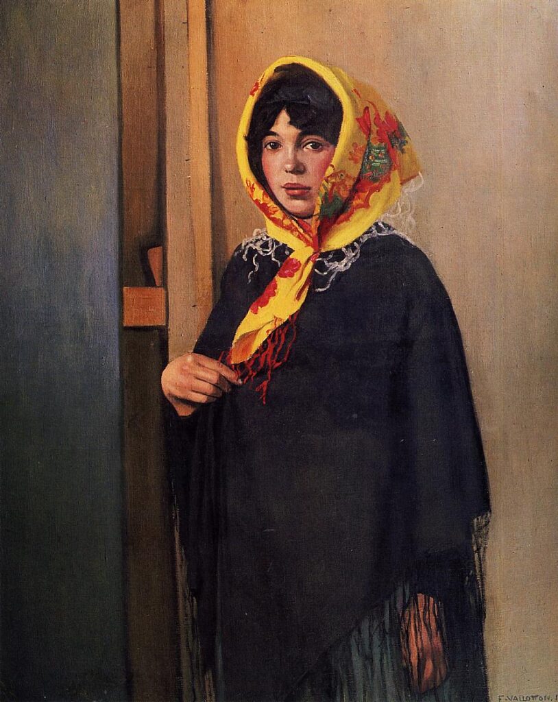 Young Woman with Yellow Scarf (1911) - Félix Vallotton Tablo