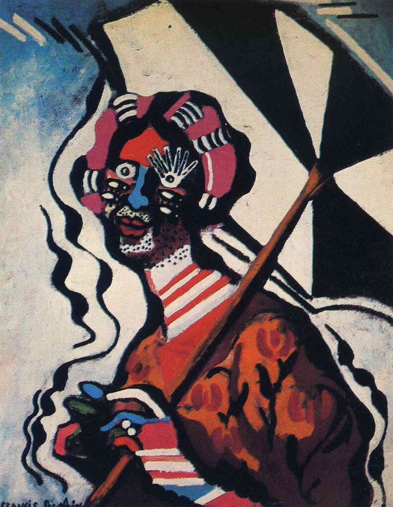 Young Woman with an Umbrella - Francis Picabia Tablo