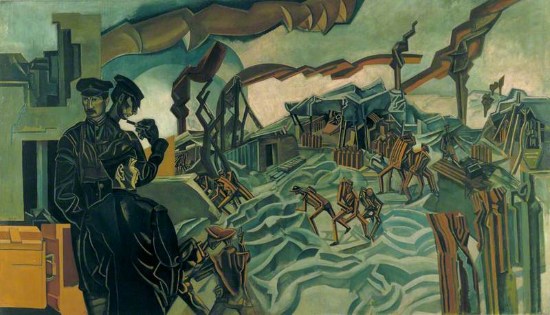 A Battery Shelled (1919) - Wyndham Lewis Tablo