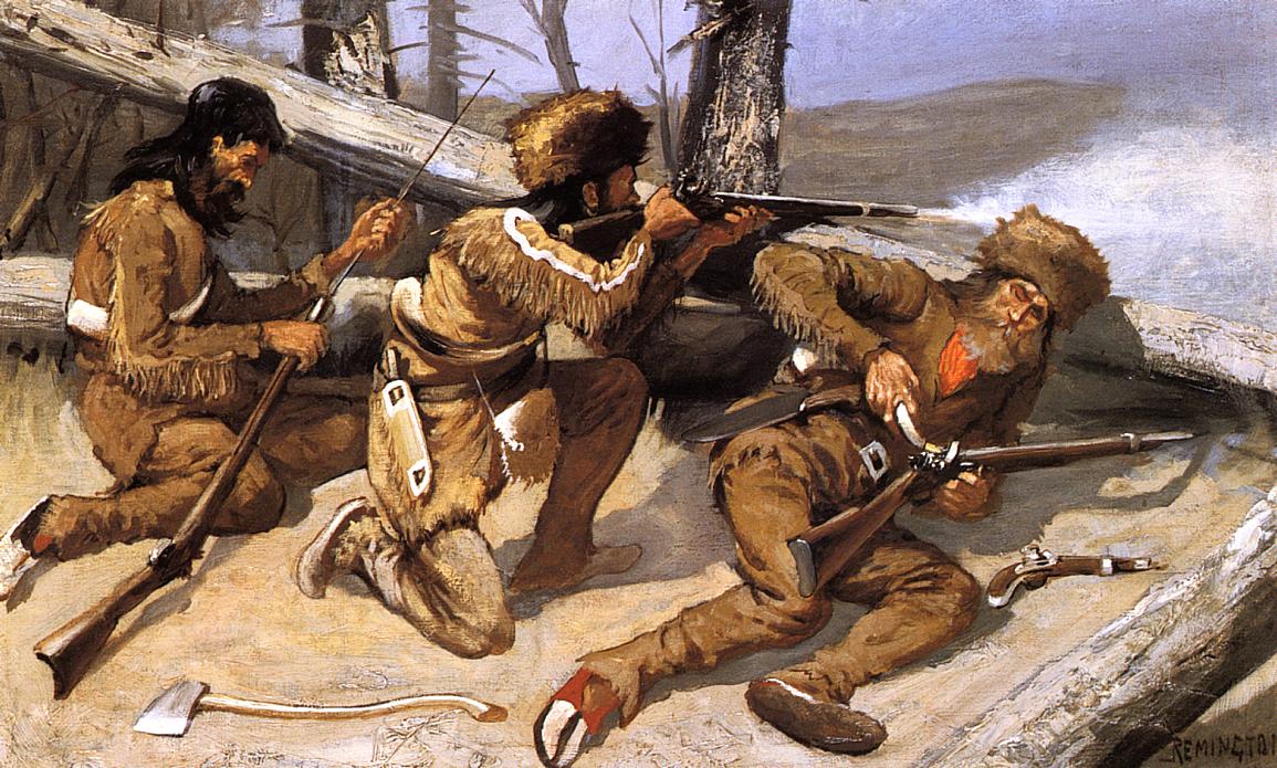 A Brush with the Redskins (1891) - Frederic Remington Tablo