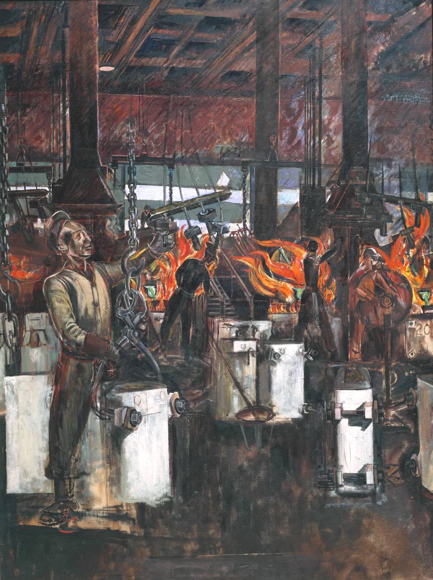 A Canadian War Factory (1943) - Wyndham Lewis Tablo