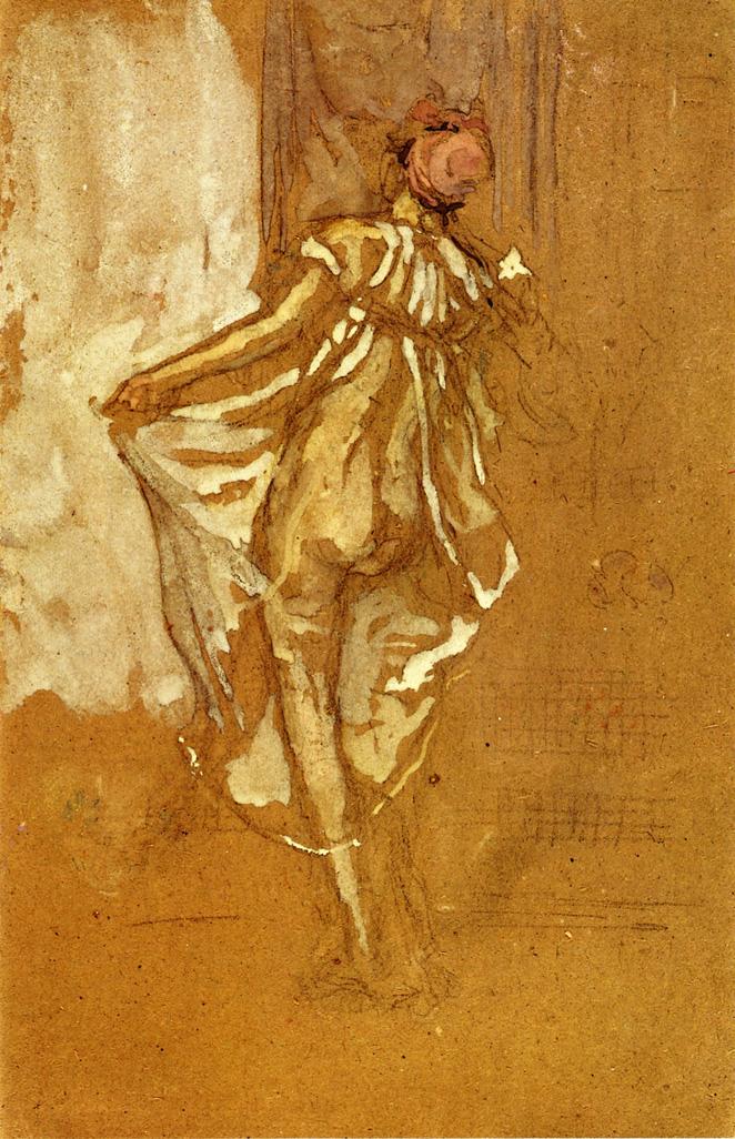 A Dancing Woman in a Pink Robe Seen from the Back (1888) - James McNeill Whistler Tablo