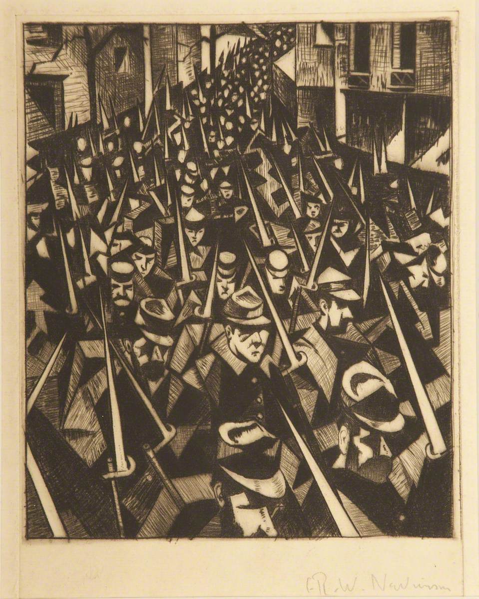A Dawn (1914) - C. R. W. Nevinson Tablo