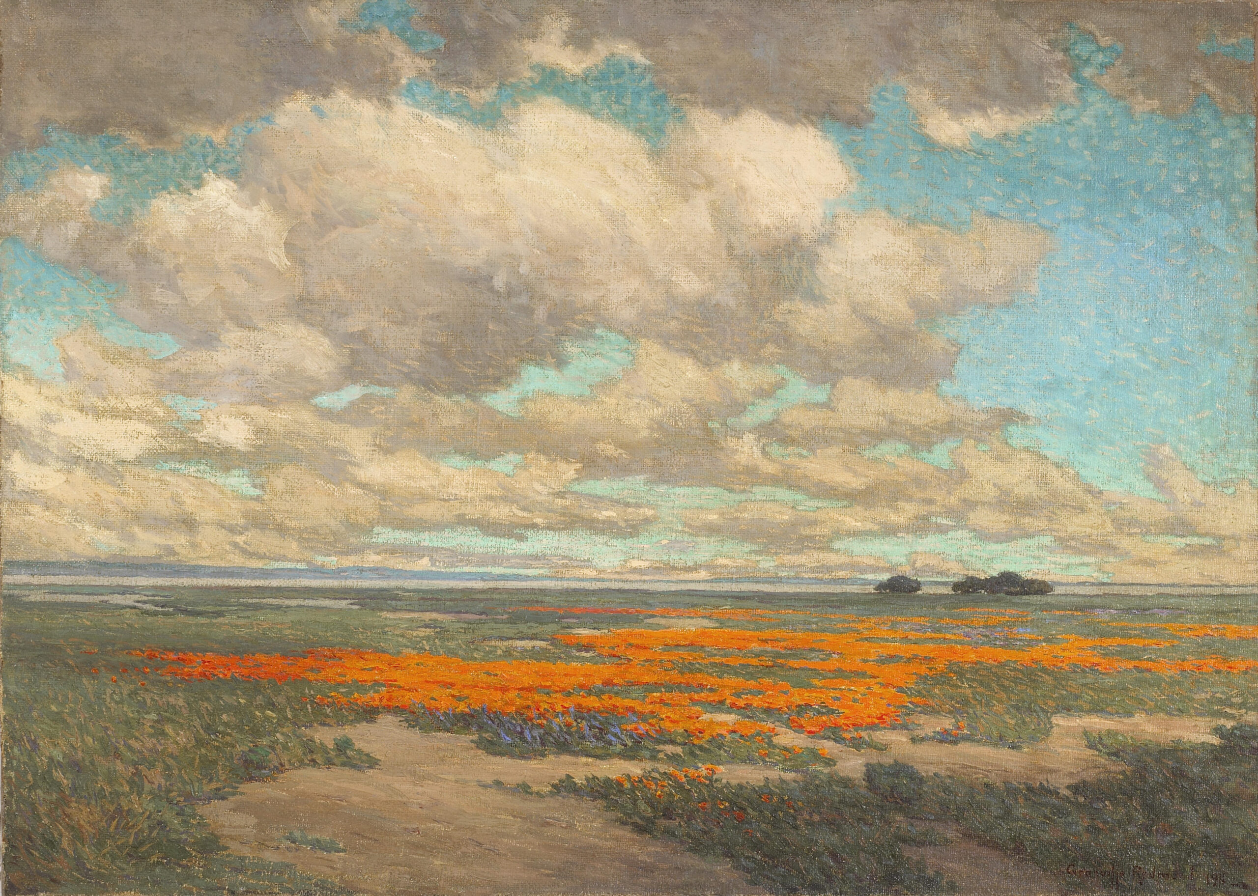 A Field of California Poppies - Granville Redmond Tablo