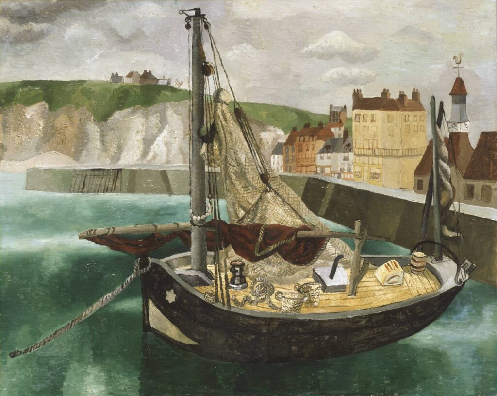 A Fishing Boat in Dieppe Harbour (1929) - Christopher Wood Tablo