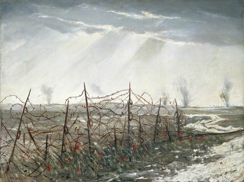 A Front Line near St Quentin (1918) - C. R. W. Nevinson Tablo