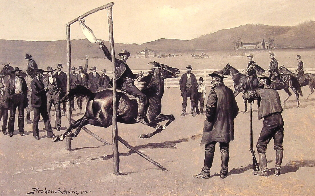 A Gander Pull (1894) - Frederic Remington Tablo