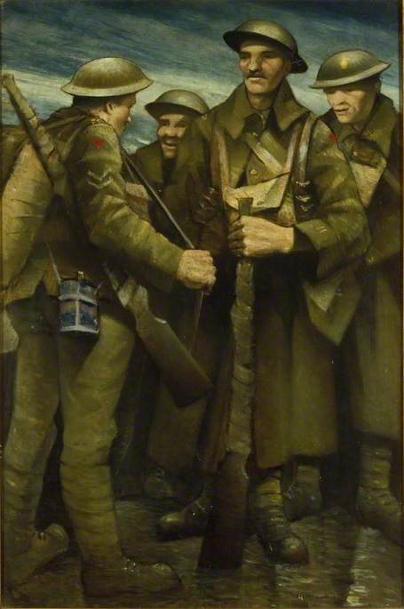 A Group of Soldiers (1917) - C. R. W. Nevinson Tablo