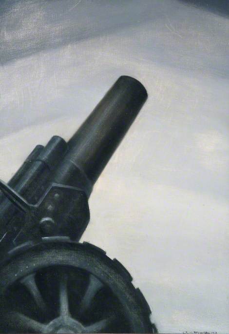A Howitzer Gun in Elevation (1917) - C. R. W. Nevinson Tablo