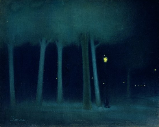A Park at Night (1892) - József Rippl-Rónai Tablo