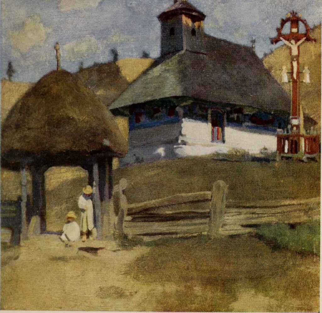 A RUMANIAN CHURCH IN TRANSYLVANIA (1909) - Marianne Stokes Tablo