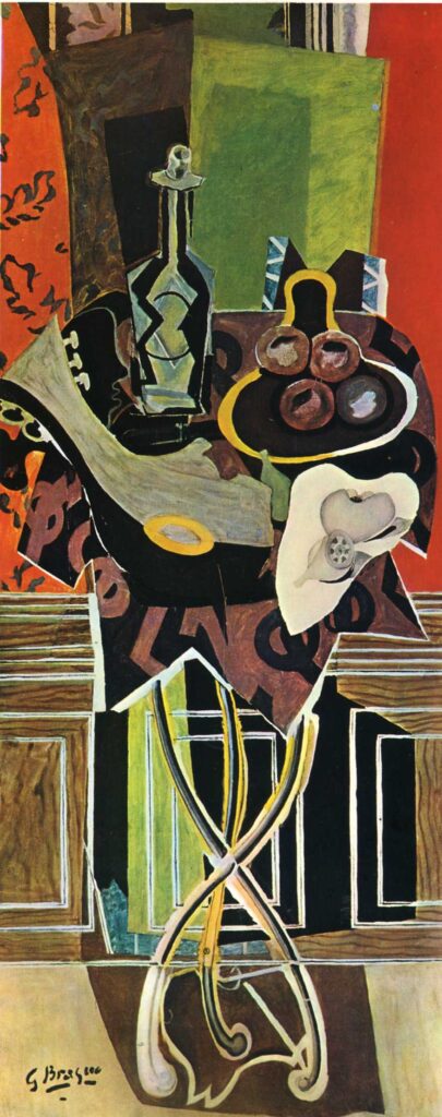 A Red Pedestal (1939) - Georges Braque Tablo