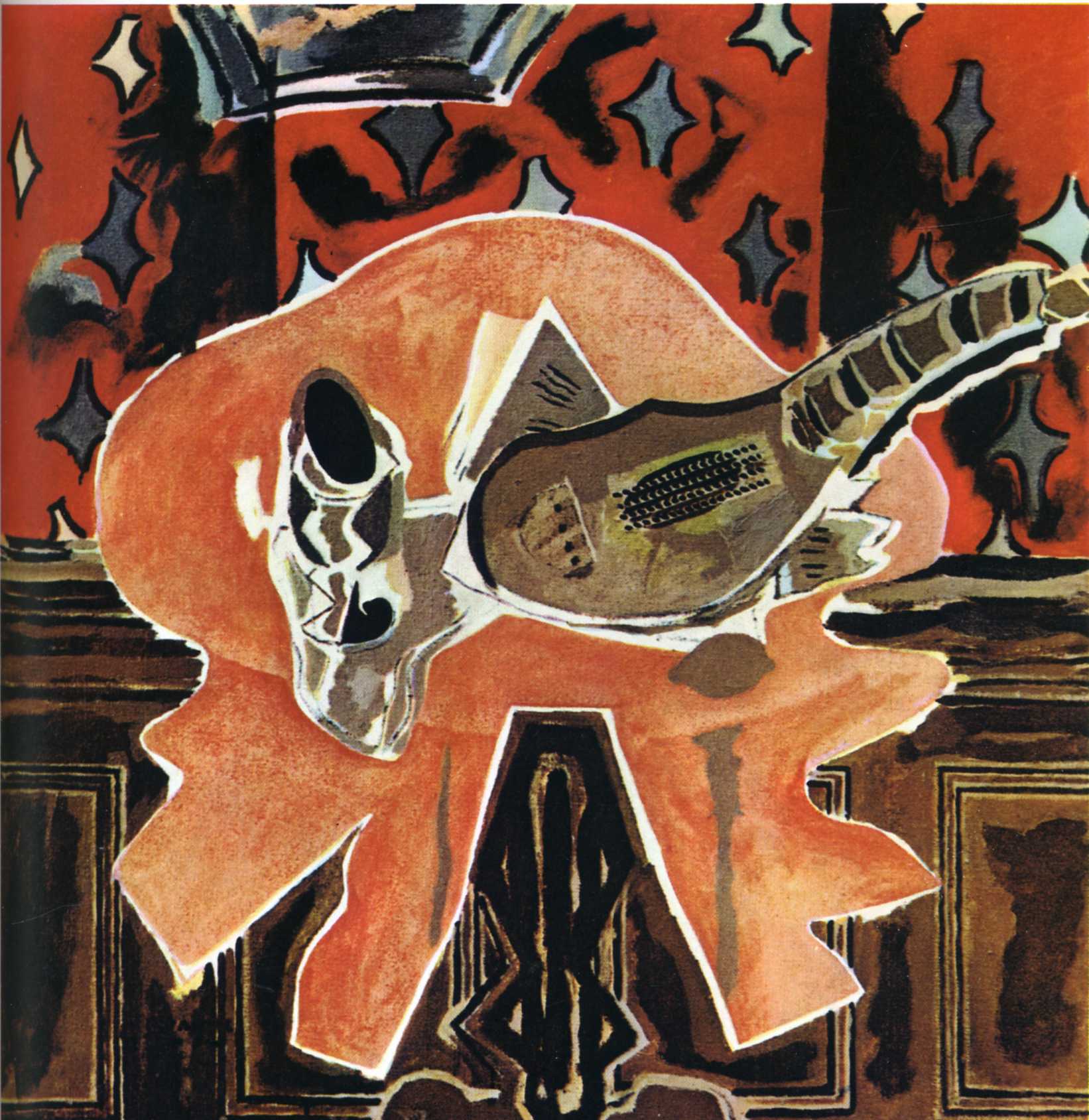 A Red Pedestal (1942) - Georges Braque Tablo