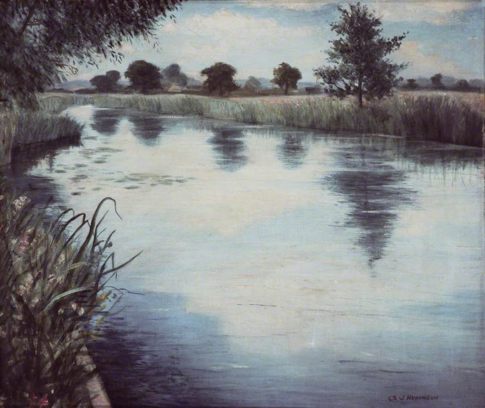A River in England (1944) - C. R. W. Nevinson Tablo