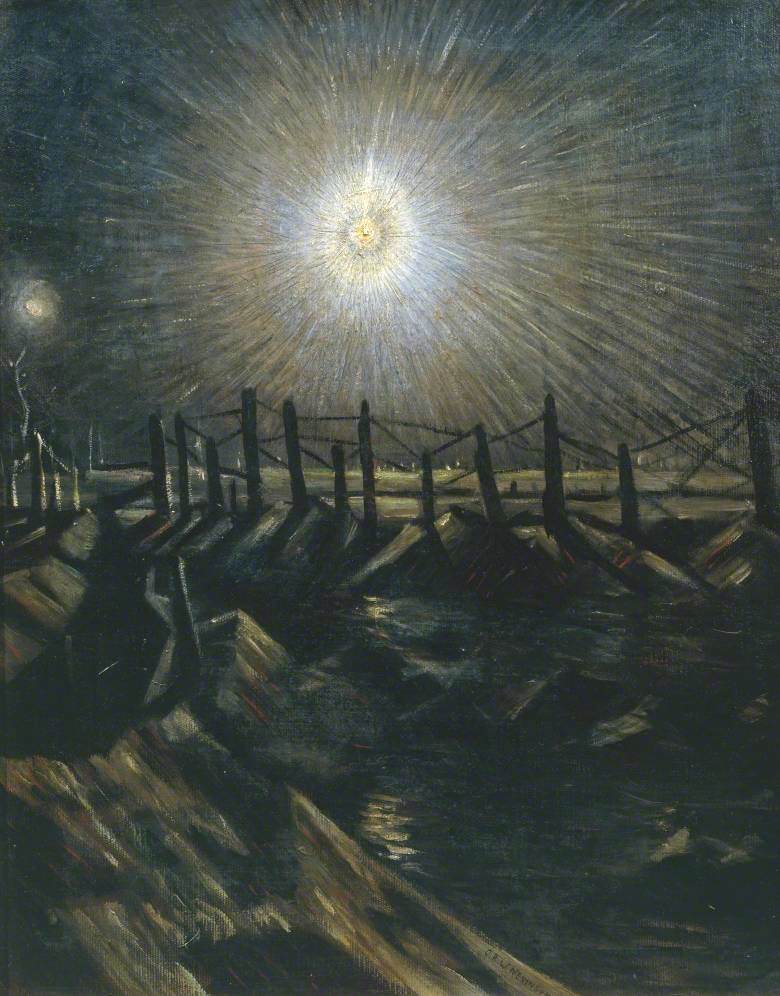 A Star Shell (1916) - C. R. W. Nevinson Tablo