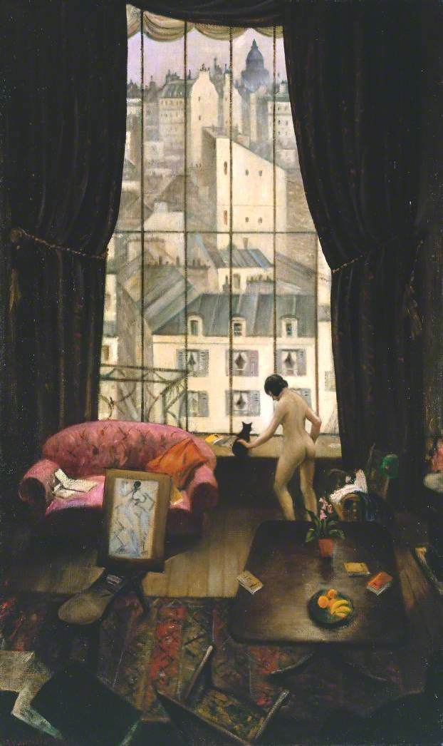 A Studio in Montparnasse (1926) - C. R. W. Nevinson Tablo