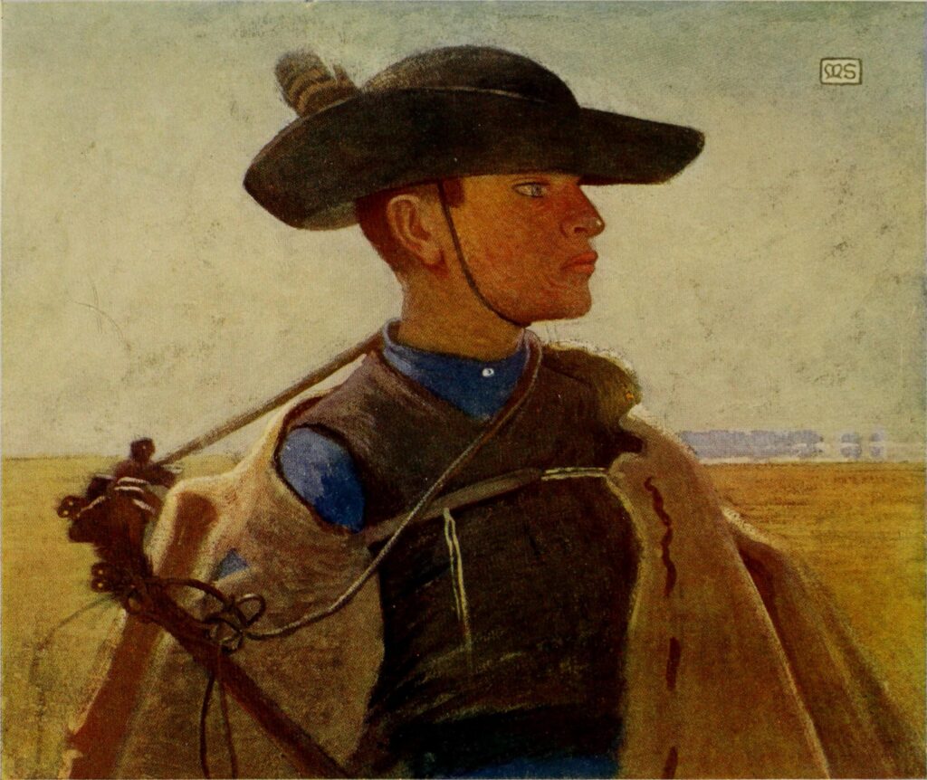 A Young Magyar Csikós on the Great Puszta of Hortobágyi (1909) - Marianne Stokes Tablo