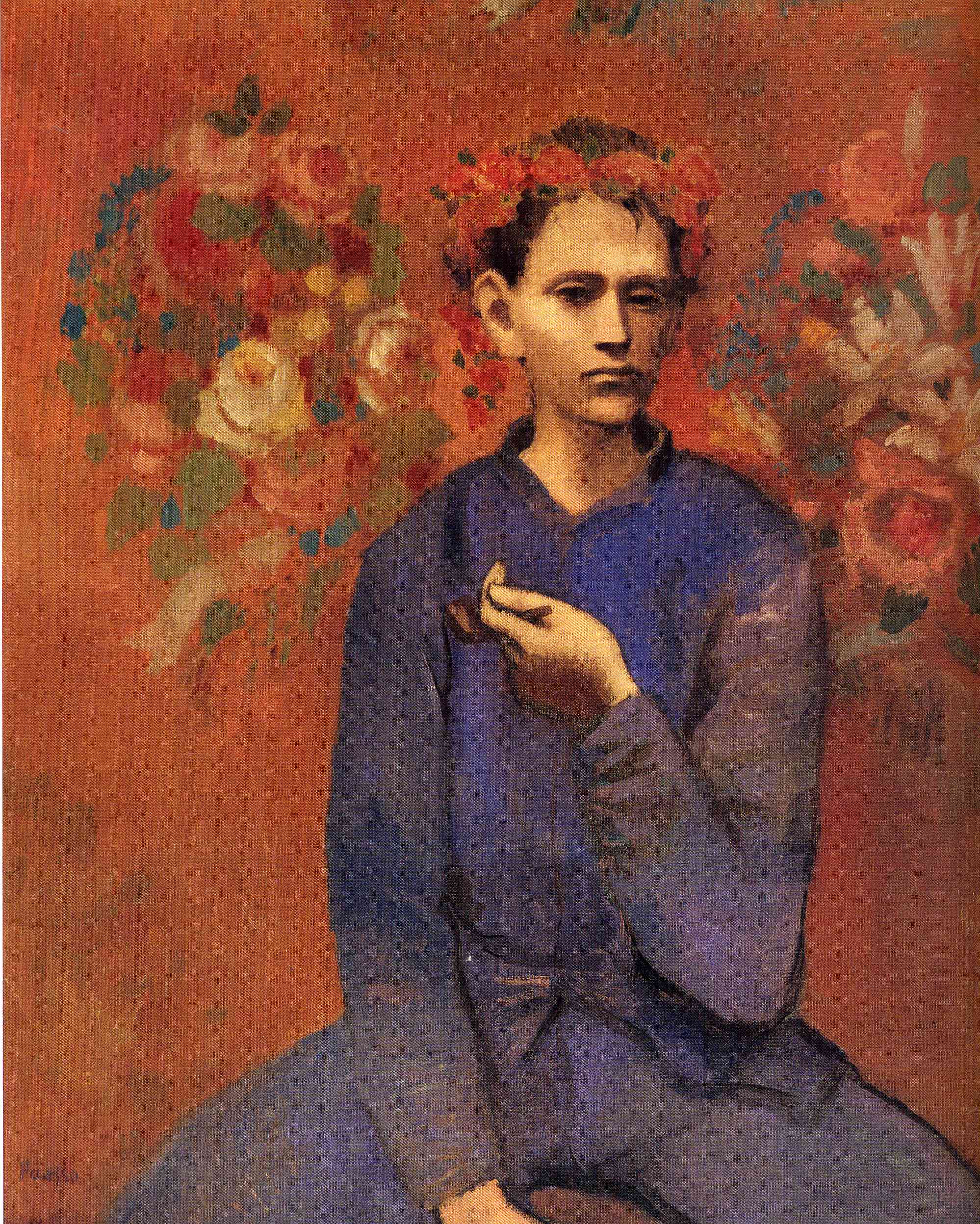 A boy with pipe (1905) - Pablo Picasso Tablo