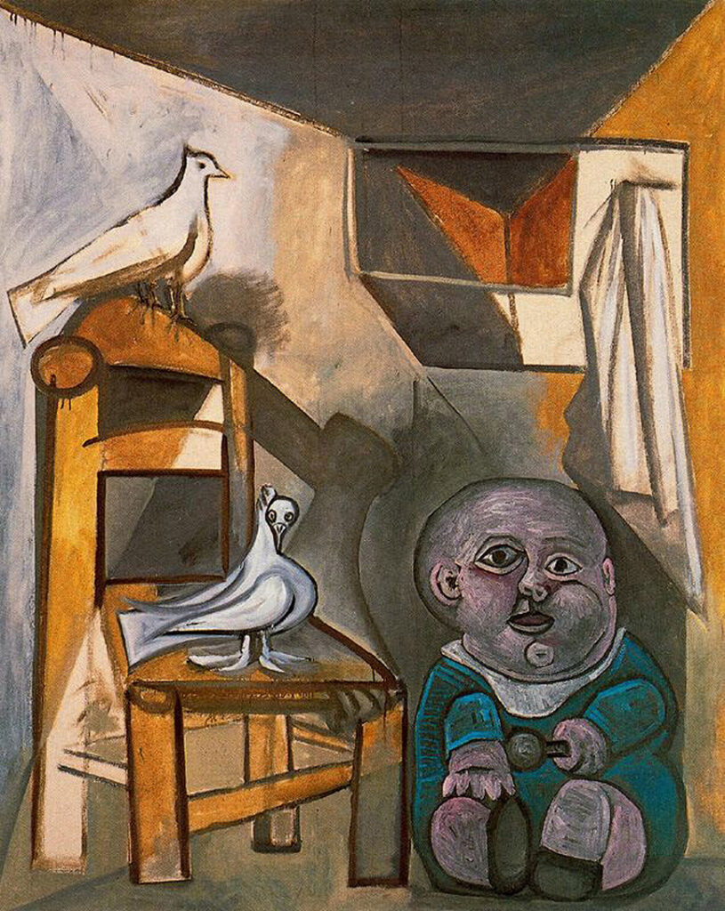 A child with pigeons (1943) - Pablo Picasso Tablo