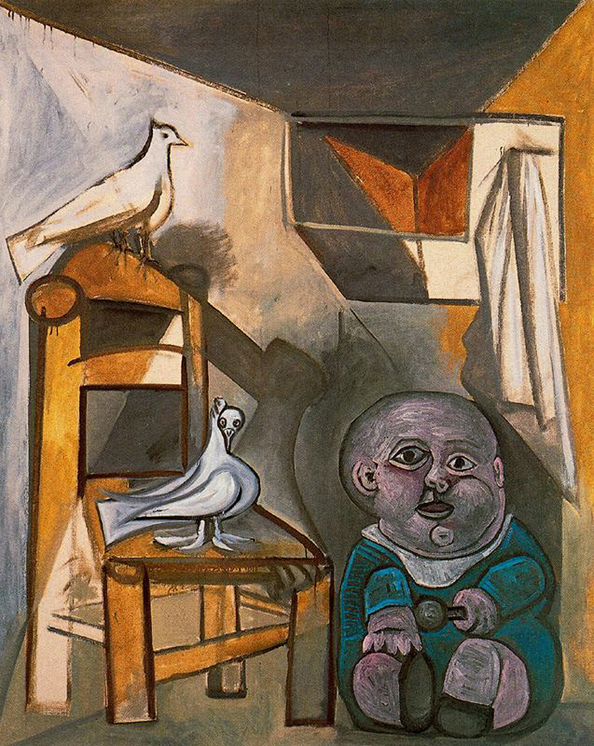A child with pigeons (1943) - Pablo Picasso Tablo