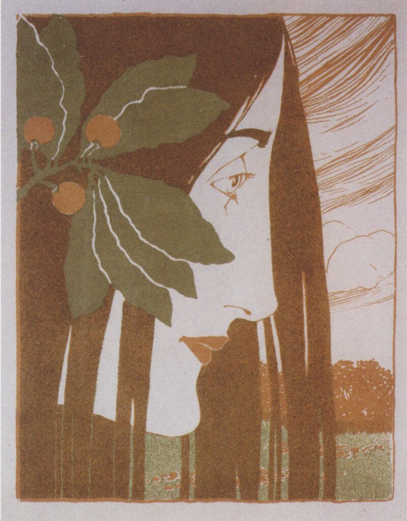 A decorative stain in red and green (1897) - Koloman Moser Tablo