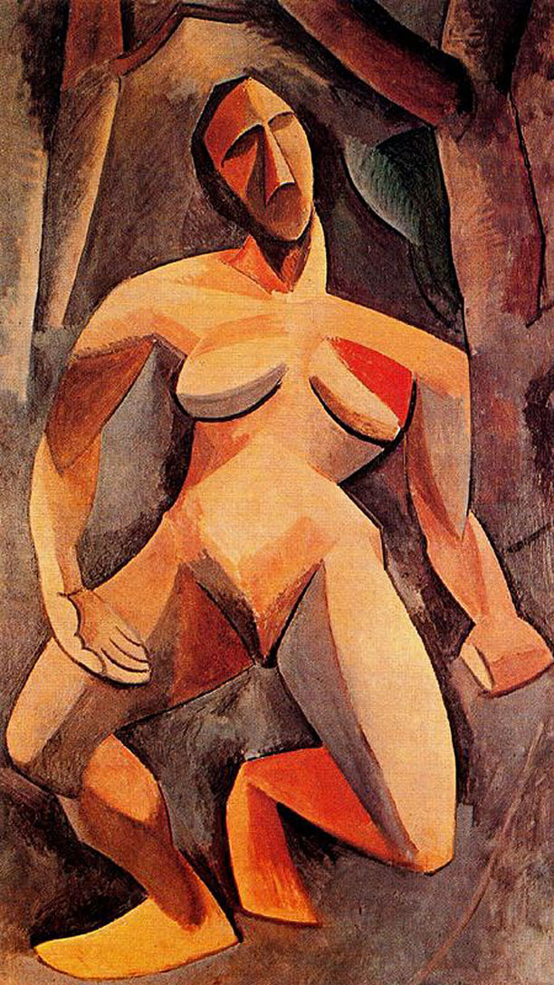 A driade (Nude in the forest) (1908) - Pablo Picasso Tablo
