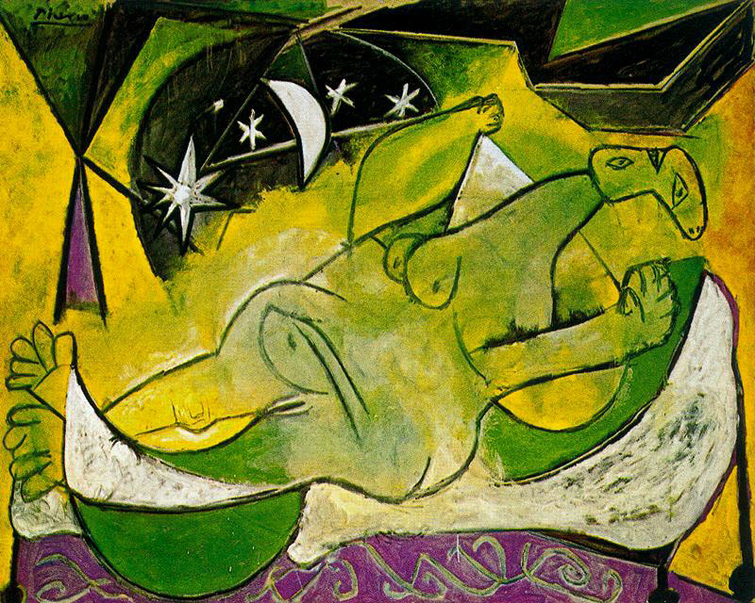 A reclining female nude (1936) - Pablo Picasso Tablo