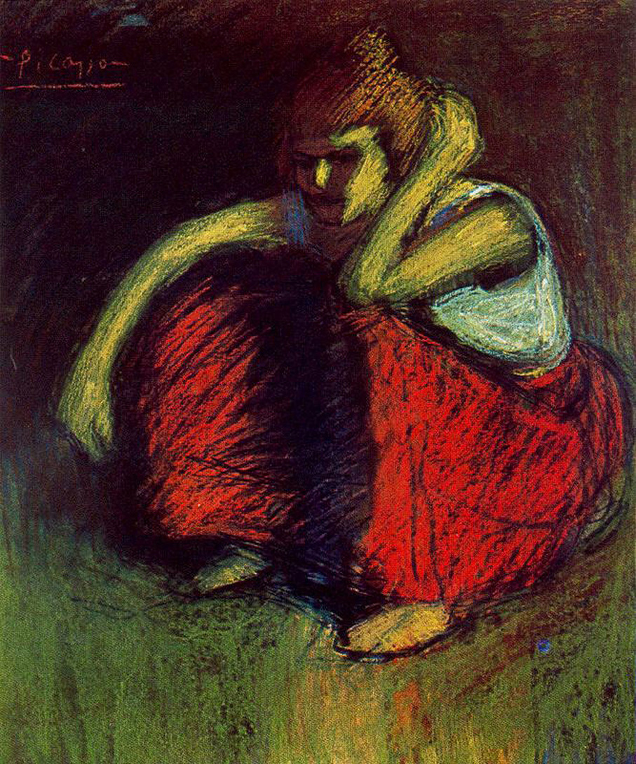 A red skirt (1901) - Pablo Picasso Tablo