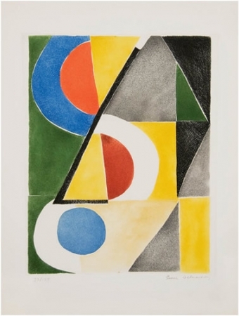 Abstract Composition with triangles and Semicircles – Sonia Delaunay Tablo