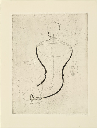 Abstract Figure, Facing Left Figure S (Abstrakte Figur, nach links Figur S) (1922) – Oskar Schlemmer Tablo