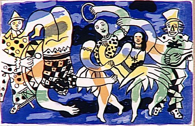 Acrobats and clowns (1950) - Fernand Léger Tablo