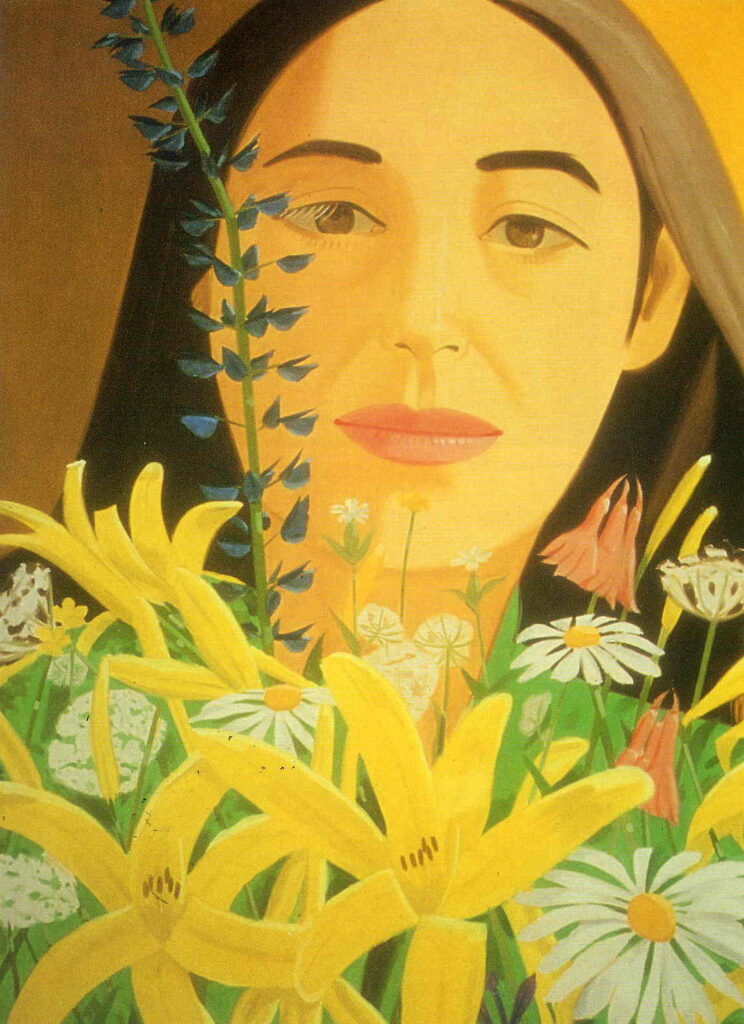 Ada with Flowers - Alex Katz Tablo