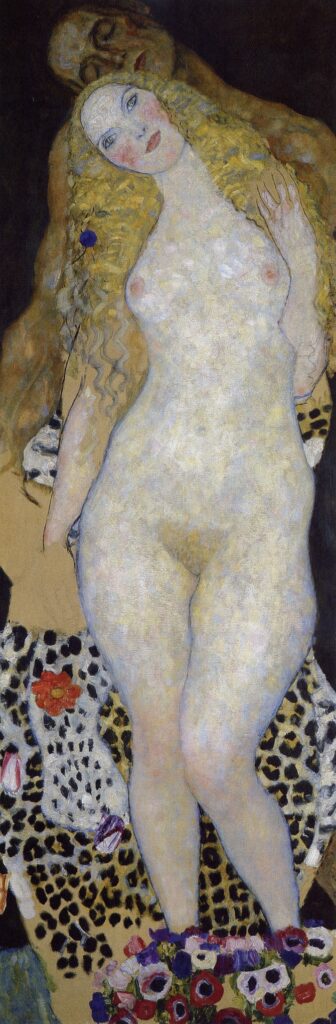 Adam and Eva (unfinished) (1917) - Gustav Klimt Tablo
