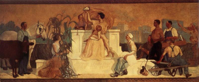 Adoration of the Home (1921) - Grant Wood Tablo