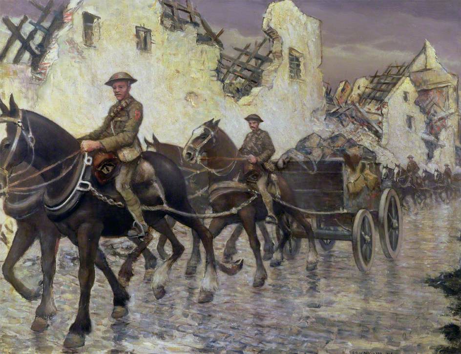 After the Recapture of Bapaume, France (1918) - C. R. W. Nevinson Tablo