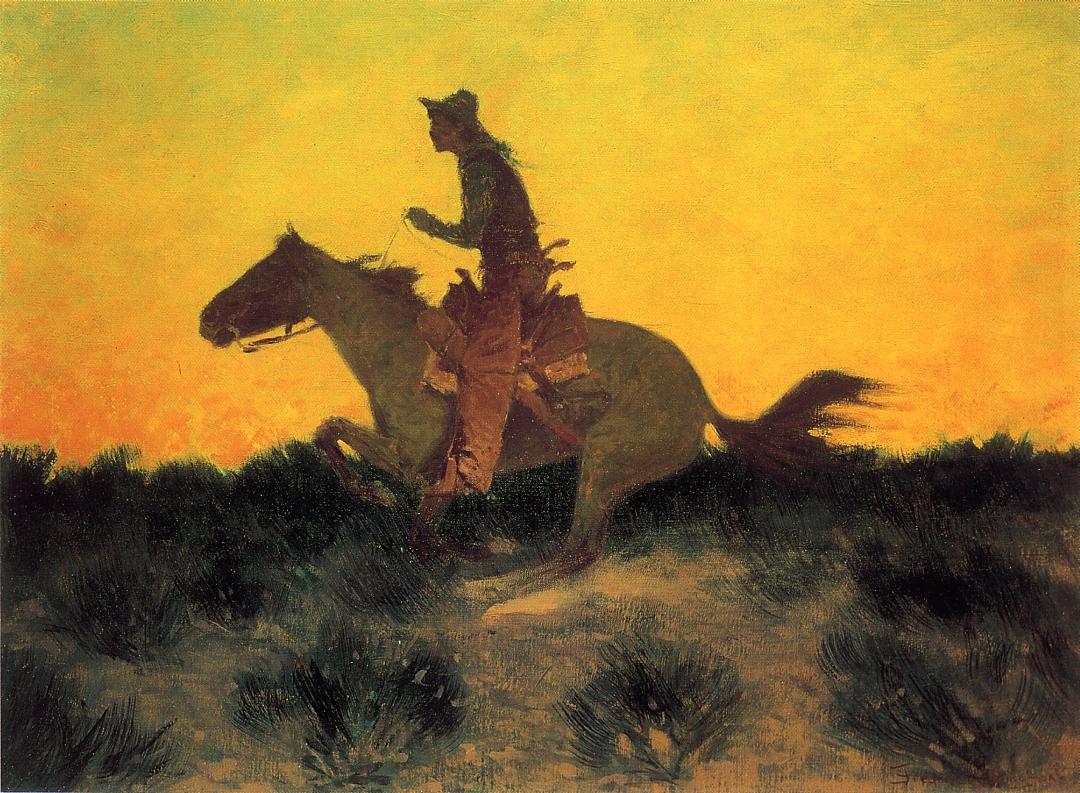 Against the Sunset (1906) - Frederic Remington Tablo