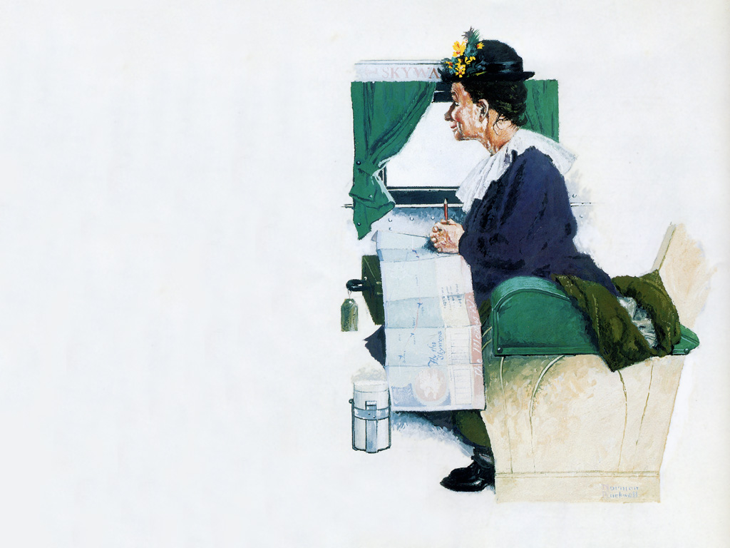 Airplane Trip - Norman Rockwell Tablo