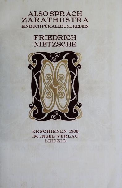 Also Sprach Zarathustra. Design for a Book (1908) – Henry van de Velde Tablo
