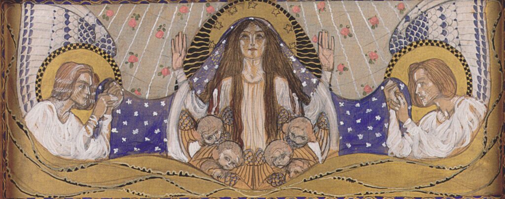 Am Steinhof Church, Design for the left side altar Our Lady of Mercy (1904) - Koloman Moser Tablo