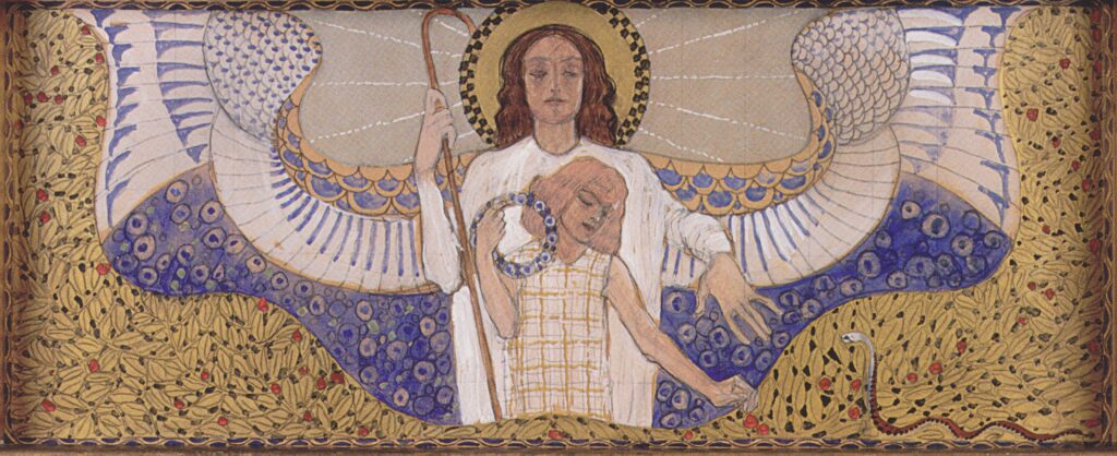 Am Steinhof Church, Design for the right side altar Guardian Angel (1904) - Koloman Moser Tablo