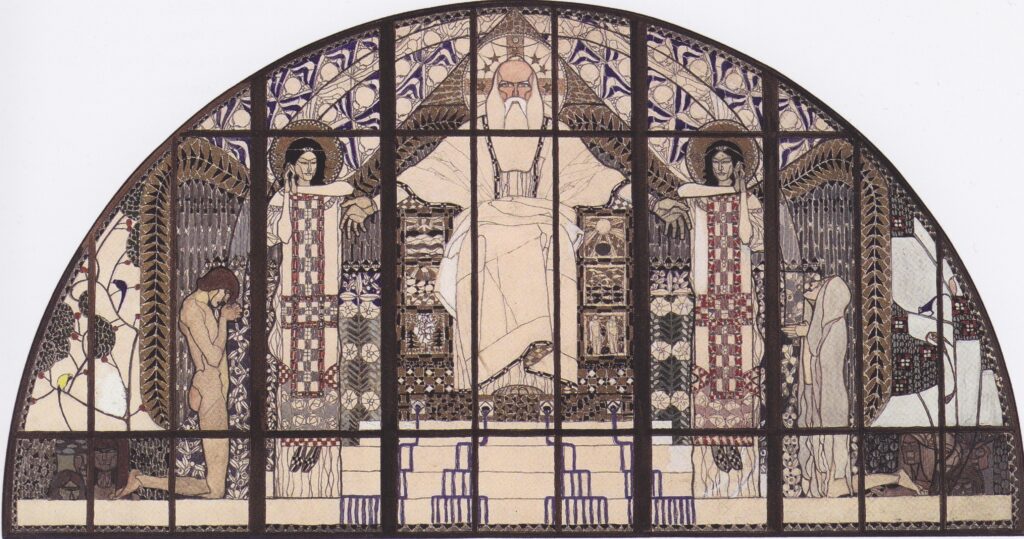 Am Steinhof Church, colored sketch of south window - Koloman Moser Tablo
