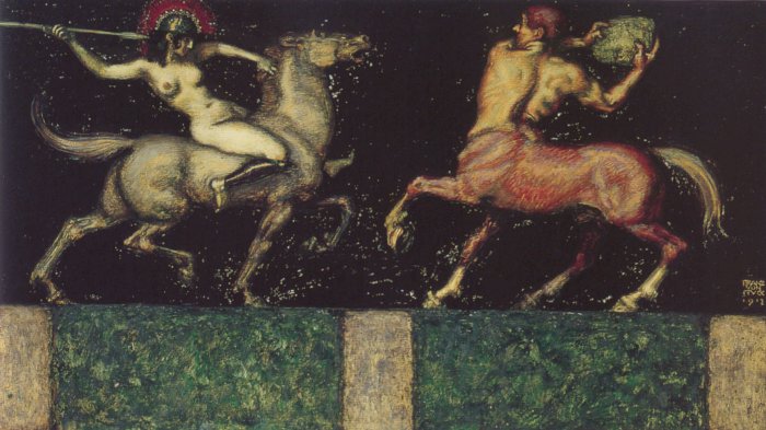 Amazon and Centaur – Franz Stuck Tablo