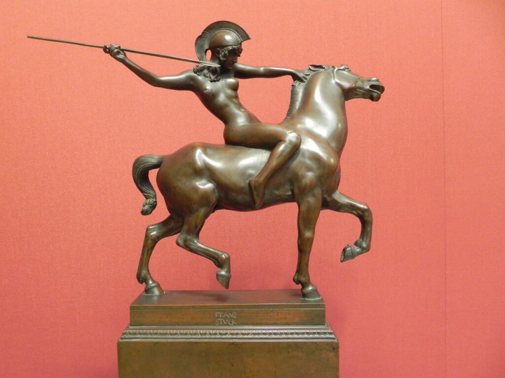 Amazon on horseback (1897) - Franz Stuck Tablo