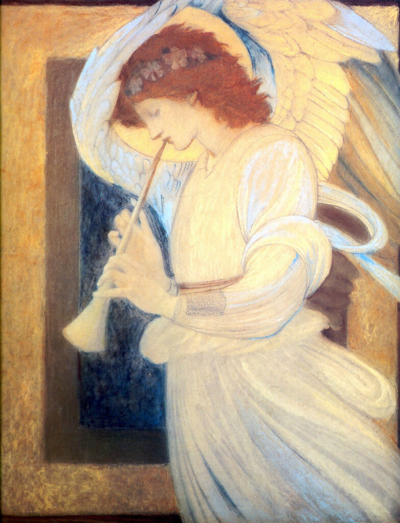 An Angel Playing a Flageolet (1878) - Edward Burne-Jones Tablo