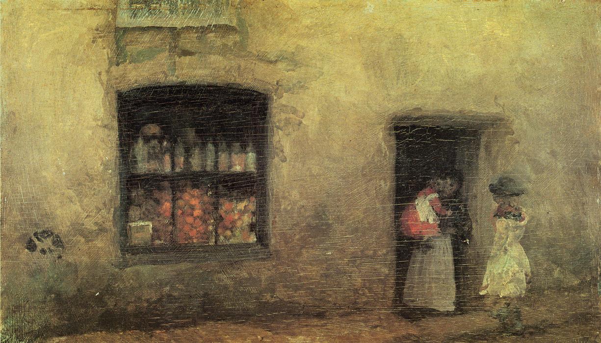 An Orange Note Sweet Shop (1884) - James McNeill Whistler Tablo