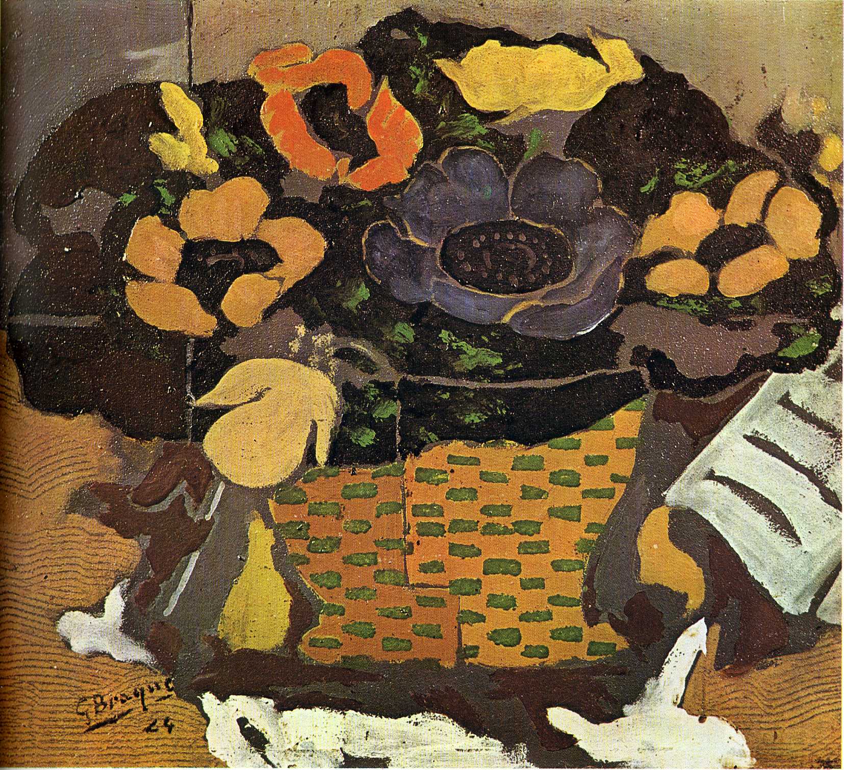 Anemones (1924) - Georges Braque Tablo