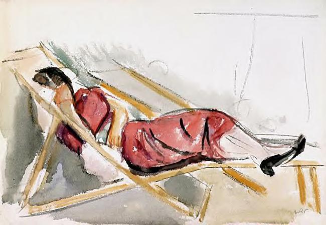 Aneri in a Deck Chair (1918) - Wojciech Weiss Tablo