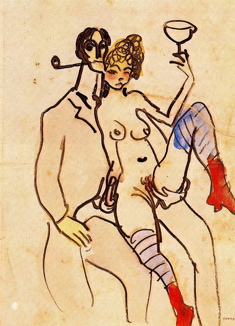 Angel Fernandez de Soto with woman (1903) - Pablo Picasso Tablo